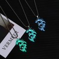 thumbnail image 2 of Glow Flame Dragon Necklace Personality Punk Glow Pendant Animal Sweater Chain, 2 of 6