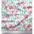 thumbnail image 1 of Soimoi Rayon Fabric Snowflake & Polar Bear Animal Printed Fabric 1 Yard 42 Inch Wide, 1 of 5