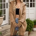 thumbnail image 2 of KIHOUT Womens Long Cardigans Long Sleeve Oversized Cable Knitted Open Front Chunky Hooded Outerwear Sweater Coat, 2 of 5