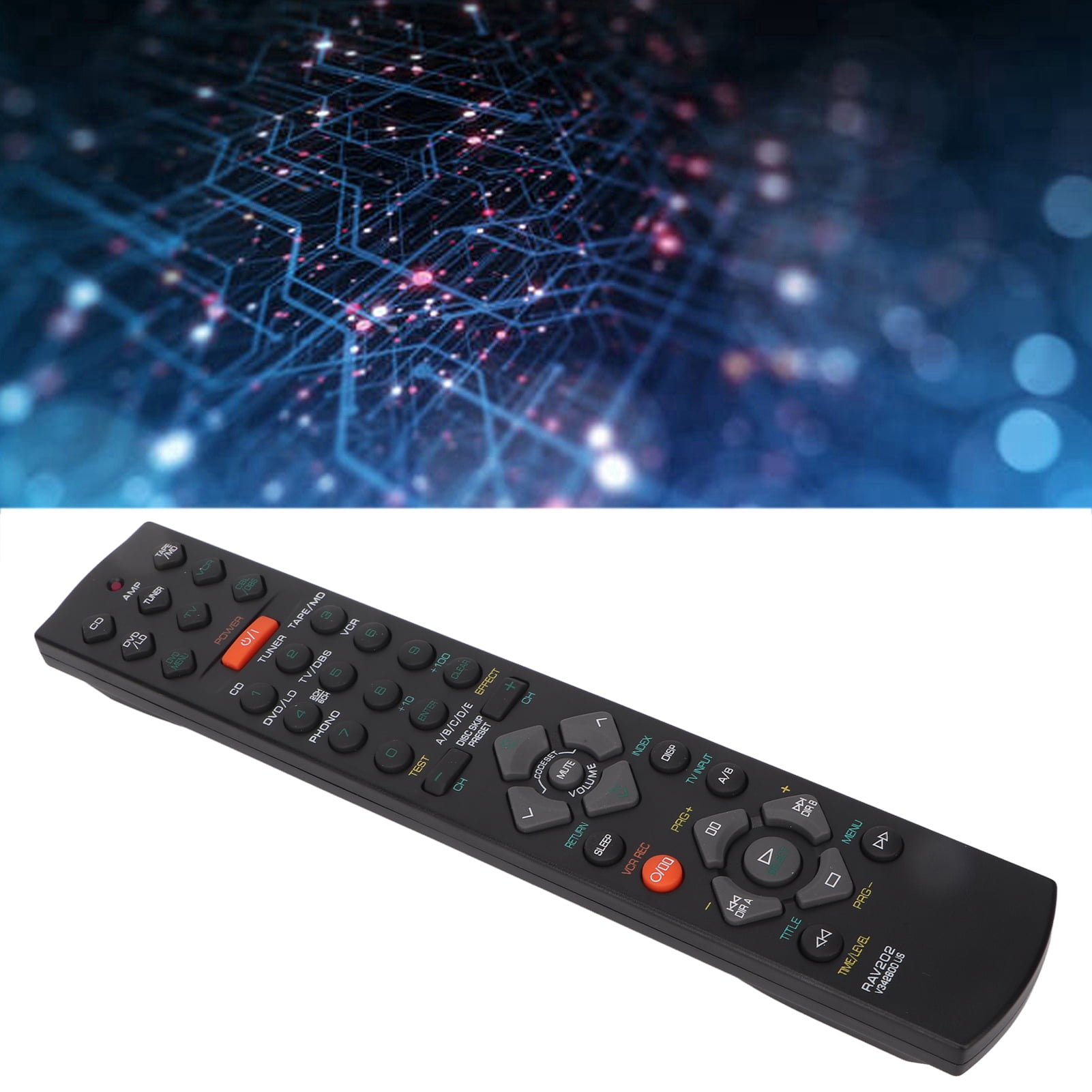 Remote Control, AV Receiver Remote Controller Multifunction Large Buttons RAV202 V342600 US Easy To Read  for HTR5130 for RXV395