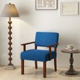 thumbnail image 2 of Costway 2PCS Linen Accent Chair Living Room Chair with Soft Padded Seat & Backrest Blue, 2 of 8
