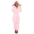 thumbnail image 2 of zanvin Pyjama une-Pièce Chaud en Molleton pour Femme, Combinaison à Capuche en Peluche à Manches Longues pour l'Hiver, Rose, TTTG, 2 of 6
