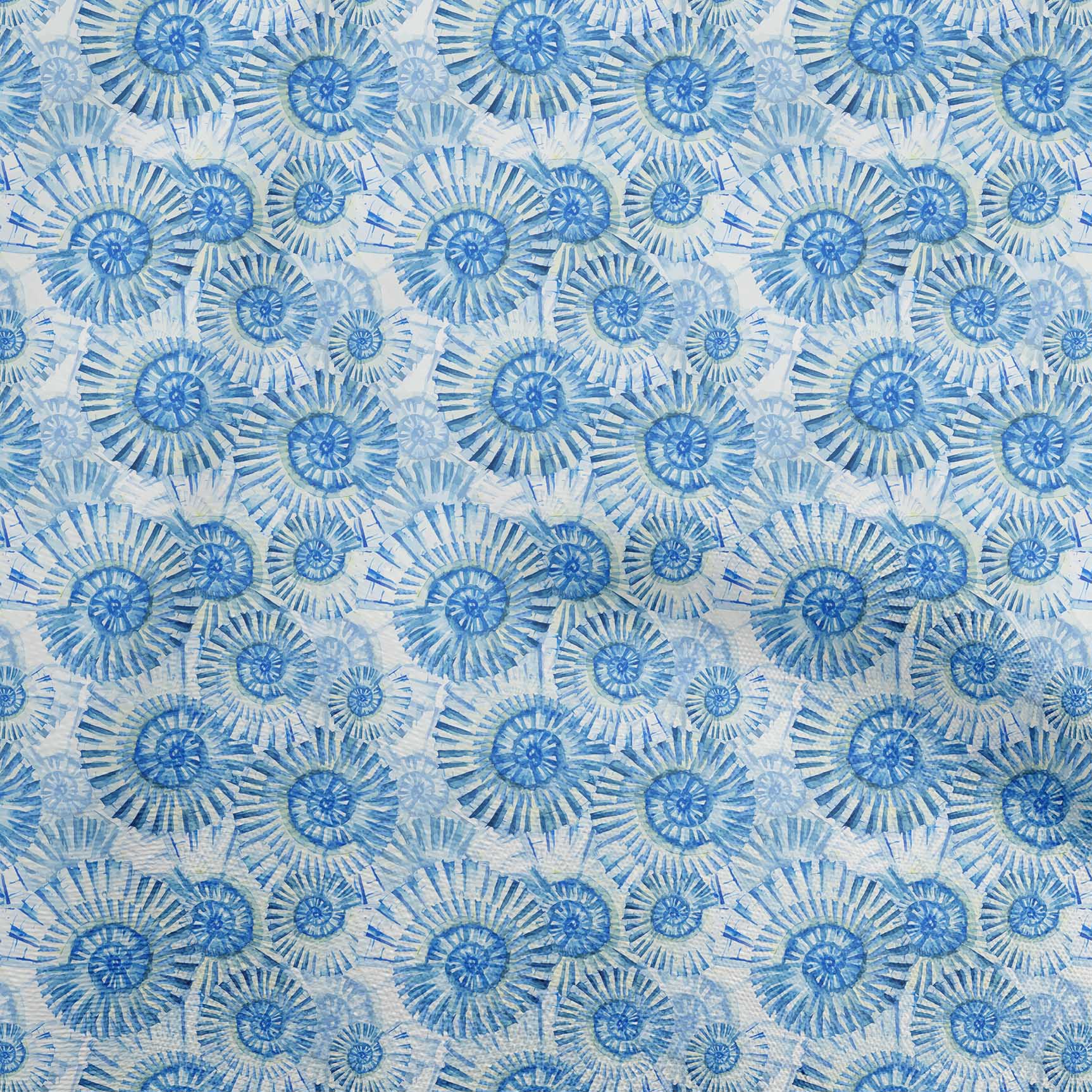 oneOone Velvet Medium Blue Fabric Ocean Fabric For Sewing Printed Craft Fabric By The Yard 58 Inch Wide
