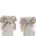 thumbnail image 3 of Little Girls Stockings  Plain Color/Patchwork Side Bow-Knot Midi Tube Socks  Breathable Elastic Knee-Length Socks, 3 of 8