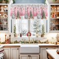 thumbnail image 4 of Christmas Gnome Valance Curtains for Kitchen Windows Winter Merry Christmas Tree Balls Rod Pocket Window Treatment Toppers for Kitchen/Living Room/Bedroom/Bathroom, 54" X 18", Pink, 4 of 5