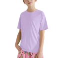 thumbnail image 2 of XIMIN Baby Boys Rash Guard Solid Color Shirts Short Sleeve Quick Dry Swim Shirts UPF 50+ Sun Protection for Kids Athletic Summer Shirt (5-6 Years, Purple), 2 of 9