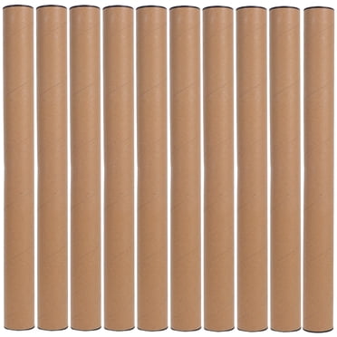 MOVTOTOP 10 Pcs Kraft Mailing Tubes Cardboard Shipping Poster Tubes With Caps for Blueprints Artwork Documents Storage 40x4cm
