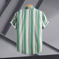 thumbnail image 4 of Weiqiqre Tshirts Shirts for Men Color Block Striped Print Short Sleeve Button Up Casual Shirt, 4 of 7
