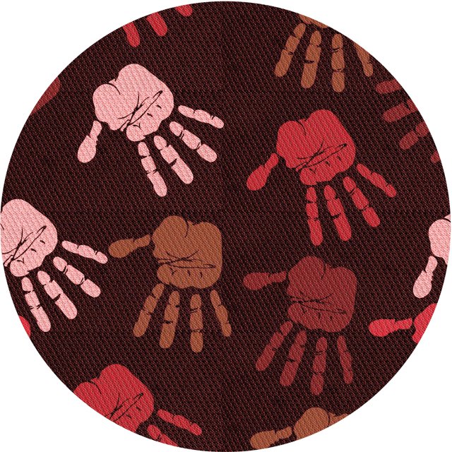 Ahgly Tapis Rond Lavable en Machine Intérieur Transitionnel Rouge Brique, 6 Pieds Rond