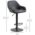 thumbnail image 3 of HOMCOM Adjustable Bar Stools Set of 2, Swivel Barstool W/ Footrest Black, 3 of 10
