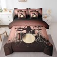 thumbnail image 1 of Drum Kit Bed in a Bag King Size Comforter Set 7 Pieces,Musical Instruments Bedding Sets Modern Rock Sheet Set with Comforter,Pop Music Hip Hop Hipster Bed Set, 1 of 6