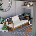 thumbnail image 2 of Modway Upland Causeuse de Patio en Bois de Teck Massif 2 Pcs, Naturel et Blanc, 2 of 11