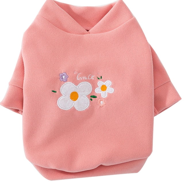 Dog Sweater Flower Design Cute Warm Puppy Sweater Dog Apparel Pet Clothes
