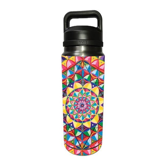 MightySkins YERABOT26-Rainbow Kaleidoscope Skin Compatible with YETI Rambler 26 oz Bottle - Rainbow Kaleidoscope