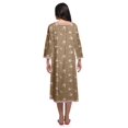 thumbnail image 3 of Moomaya Robe de Nuit Imprimée Longueur Genou en Coton avec Bordure en Dentelle Manches 3/4 pour Femmes, 3 of 5