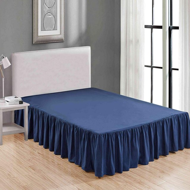 MesaSe Sheets & Beyond Solid Microfiber 14” Bed Skirt Queen White