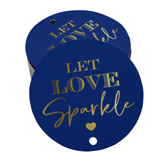 Inkdotpot Pack Of 100 Let Love Sparkle Wedding Favor Paper Tags Craft Real Gold Foil Hang Tags