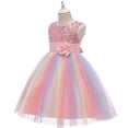 thumbnail image 3 of Robes de Fête pour Filles Tout-Petits Filles Couleur Filet Nœud Papillon Robe de Fête d'Anniversaire Fleurs Robes Enfants Robes d'Anniversaire pour Filles Petites Filles Robes, 3 of 9