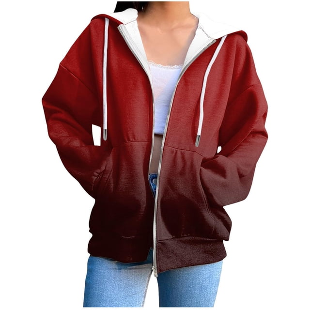 Timegard Chandail à Demi-Glissière pour Femmes à Manches Longues, Chandails à Capuchon d'Automne Décontractés Amples avec Poches