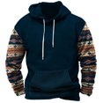thumbnail image 1 of Penkiiy Mens Workout Shirts Fashion Contrasting Raglan Long Sleeve Tactical Sweatshirt Zipper up Stand Collar Pullover Tops L Blue, 1 of 1