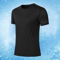 thumbnail image 2 of Pisexur T Shirts for Man , Hommes Mode Décontractée Couleur Unie Col Rond Course Exercice et Entraînement Physique Manches Courtes Haut Noir,4TG Chemises de Golf Hommes & Chemises Hommes, 2 of 6