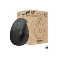 thumbnail image 1 of Logitech Souris Ergonomique Verticale Lift pour Entreprise, Gauche - Souris Verticale - Ergonomique - Gaucher - 6 Boutons - Sans Fil - 2,4 GHz, Bluetooth - Récepteur USB Logitech Logi Bolt - graphite, 1 of 19