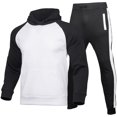 thumbnail image 1 of Mens Jogging Suit Sports Hoodie Set Two-Piece Jacket With Hood And Pockets, 1 of 8