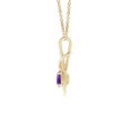 thumbnail image 2 of Angara Collier en Améthyste Naturelle - Pendentif Solitaire en Améthyste Ronde Nœud Infini en Or Jaune 14 K pour Femmes, 2 of 8