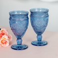 thumbnail image 3 of Weddingstar Vintage Style Pressed Glass Wine Goblet - Blue, 3 of 4