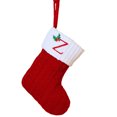 thumbnail image 1 of Christmas Tree Decorative Socks With Embroidered Initial Letters Red Green White Knit Stockings, 1 of 2