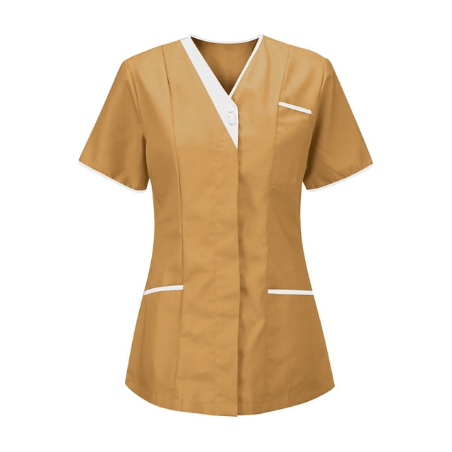 Jovati Tunique d'Uniforme pour Infirmières à Col en V pour Femmes, Petit, Vêtement de Protection