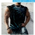 thumbnail image 2 of Débardeur pour Homme Homme Décontracté Mode Imprimé Chandail à Enfiler Col Rond Débardeurs de Sport Gilet, 2 of 6