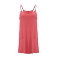 thumbnail image 4 of RBCKVXZ Robe Courte Athlétique Sans Manches pour Femmes avec Short Intégré Été Tennis Entraînement Active Combinaison Sportive Bretelles Spaghetti Robes Rouge Melon D\'eau S, 4 of 6