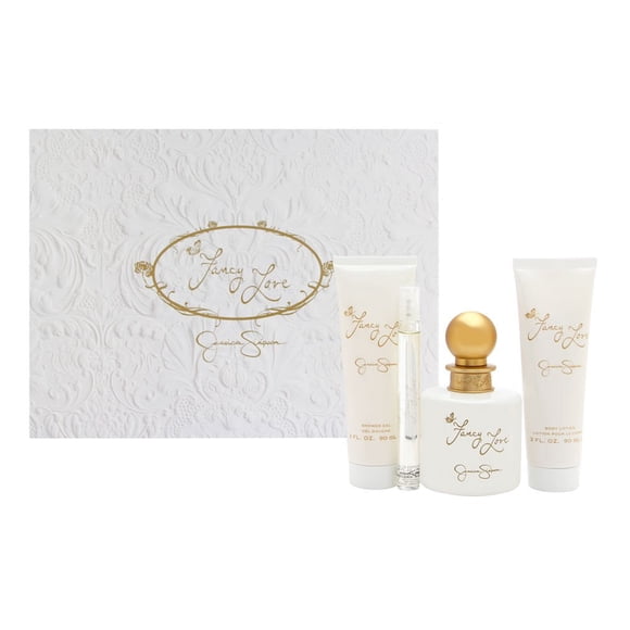 Jessica Simpson pour Femmes - Ensemble-Cadeau de 4 Pcs Vaporisateur EDP 3,4 Oz, Mini Vaporisateur EDP 0,34 Oz, Lotion pour le Corps 3 Oz, Crème de Bain et de Douche 3 Oz