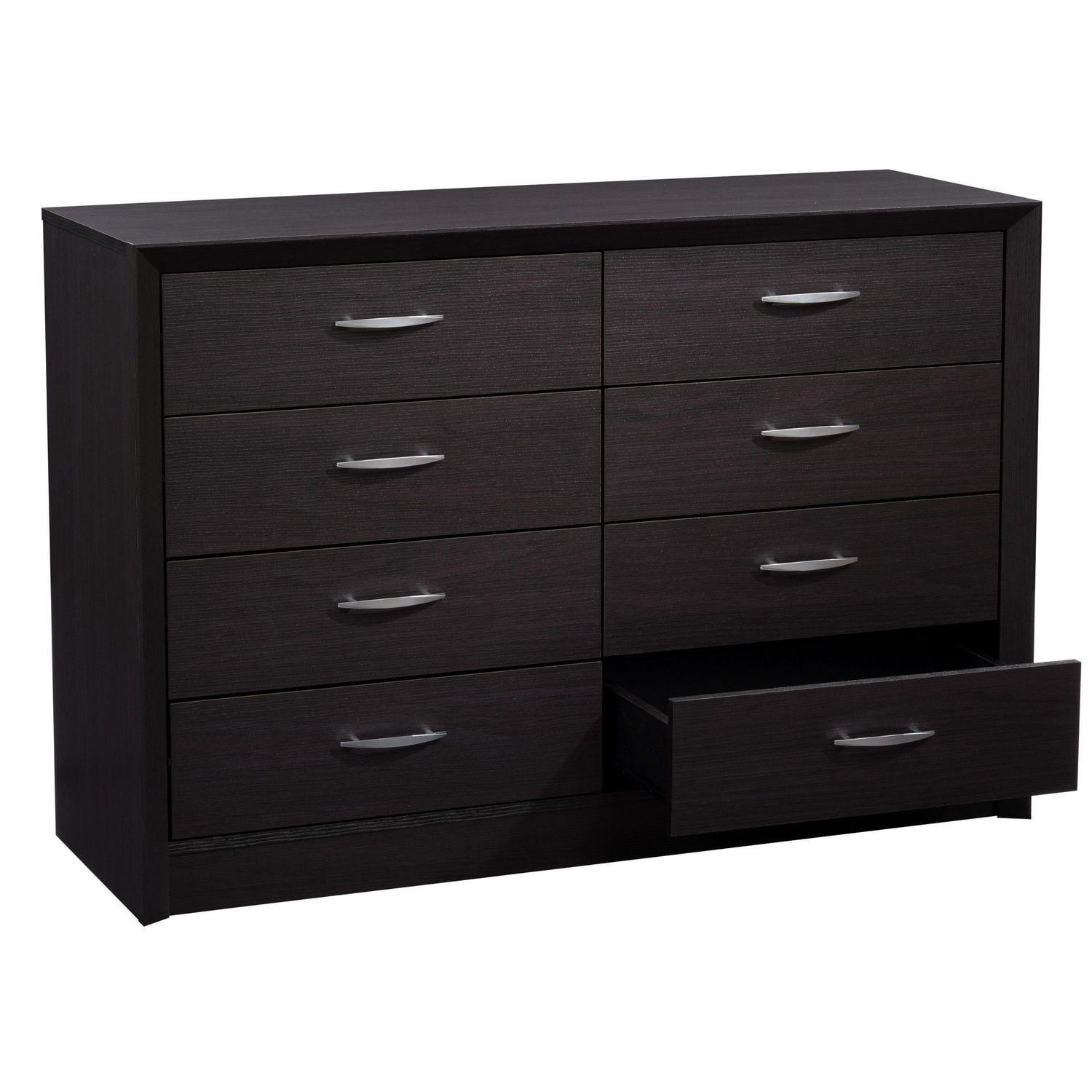 Commode double CorLiving Newport de style milieu de siècle moderne à 8 tiroirs pour adulte avec système anti-basculement