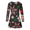thumbnail image 5 of XZNGL Robe à Manches Longues Femme Mode Femme Décontractée à Manches Longues Col Rond Robe Imprimée de Noël Longueur Genou Robe à Manches Longues pour Femmes Robe à Manches Longues pour Femmes Aguichant, 5 of 5