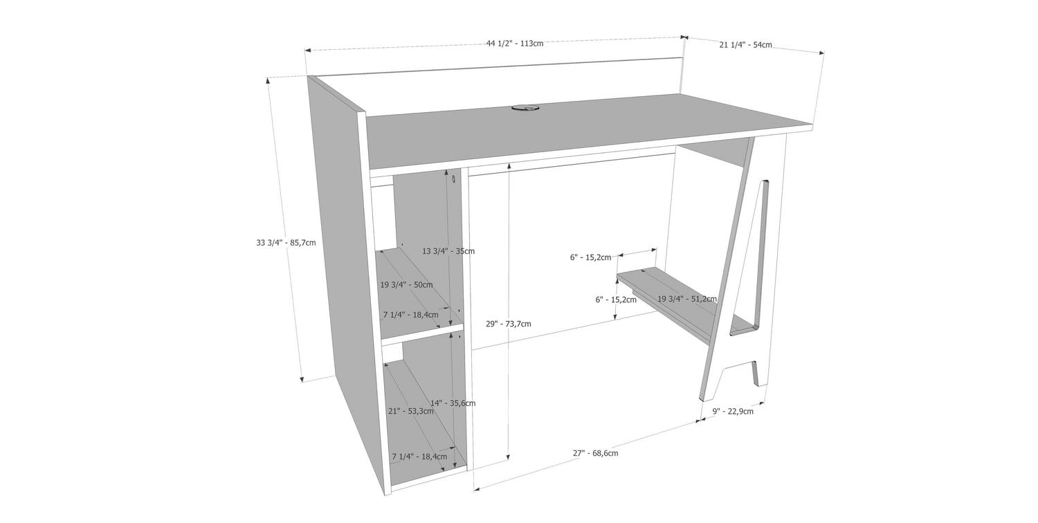 Nexera Bureau avec rangement ouvert Atypik