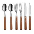 thumbnail image 1 of 6pcs/set Stainless Steel Cutlery Set With Wood Handle Holder Fork Spoon Knife Set Kitchen Dinnerware, 1 of 5