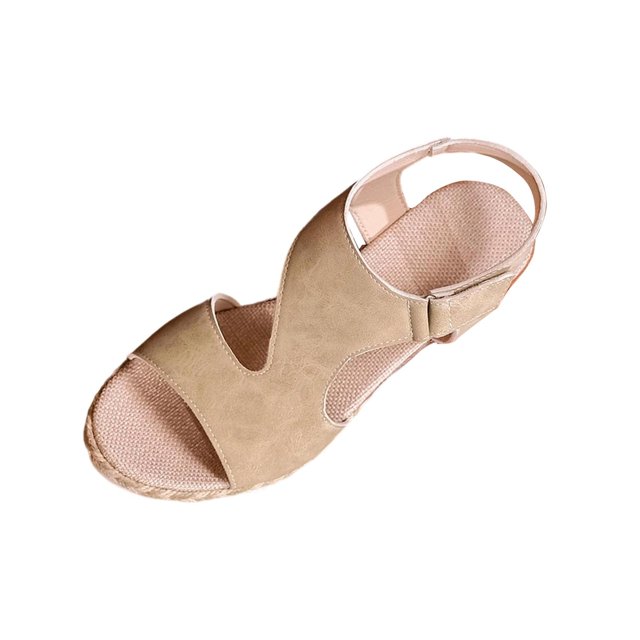 Sandals for Women, Wedge Heel Roman Style, Plus Size Comfortable, Spring Summer Trendy, Thick Sole, Breathable Fabric