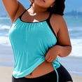 thumbnail image 5 of FAVIPT Womens Ruched Tankini Tummy Control 2 Piece Drawstring Bathing Suit Tropical Beach Comfy Swimwear 2026 Sky Blue,XL, 5 of 5
