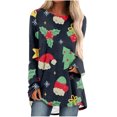 thumbnail image 2 of Hauts d'Été Mignons pour Femmes Imprimé Décontracté de Noël Manches Longues Col Rond Blouses pour Femmes en Solde, 2 of 5
