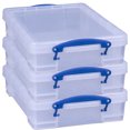 thumbnail image 1 of Really Useful Box 4L Storage Container w/ Lid & Clip Lock Handles (3 Pack), 1 of 11