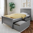 thumbnail image 1 of BEDSMART Lit Simple en Bois Massif avec Rangement / Gris, 1 of 7
