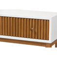 thumbnail image 5 of Baxton Studio Odile Console en Bois de Bayur Naturel Deux Tons Brun et Blanc avec 1 Tiroir, 5 of 5
