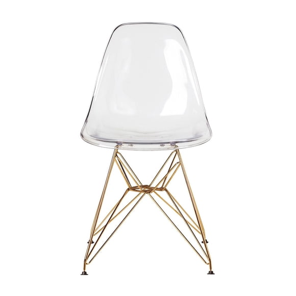 Plata Décor Import Inc - Clear Eiffel Gold Legs Chair