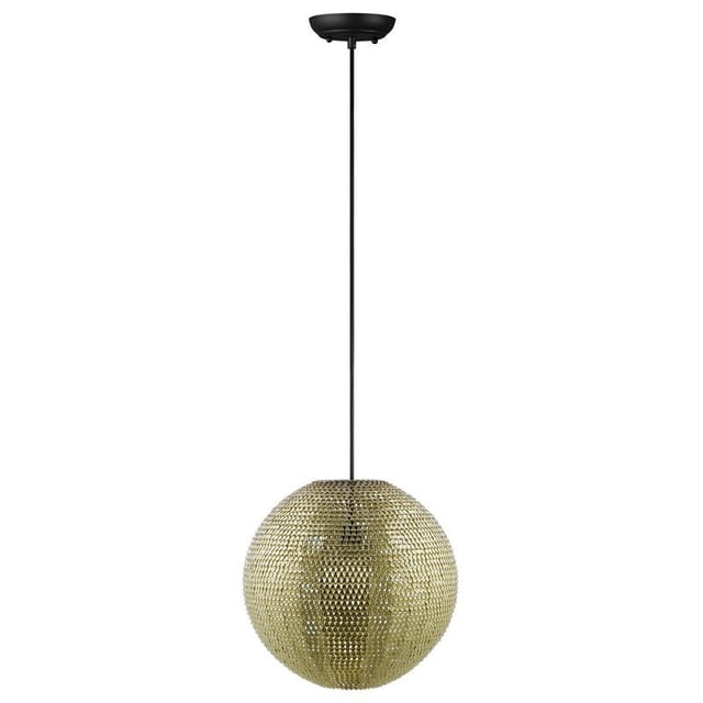 Pendentif Globe de 16 Po Fabriqué à la Main - Or