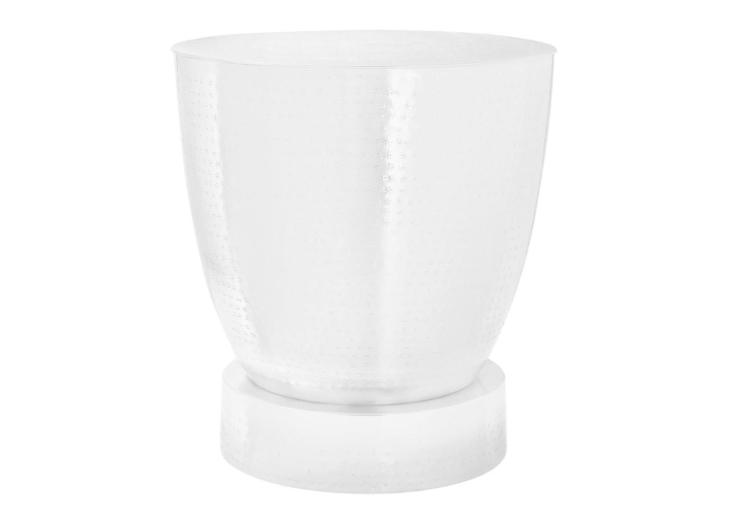 Monarch Specialties Table D'appoint, Tambour, Coté, Bout, Table De Nuit, Lampe, Salon, Chambre À Coucher, Métal Blanc, Contemporain, Moderne