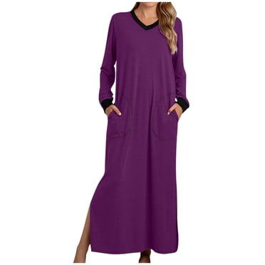 TIMIFIS Sleep Gown For Women’s Nightshirt Short Sleeve Nightgown Ultra-Soft Full Length Sleepwear Dress - Spring