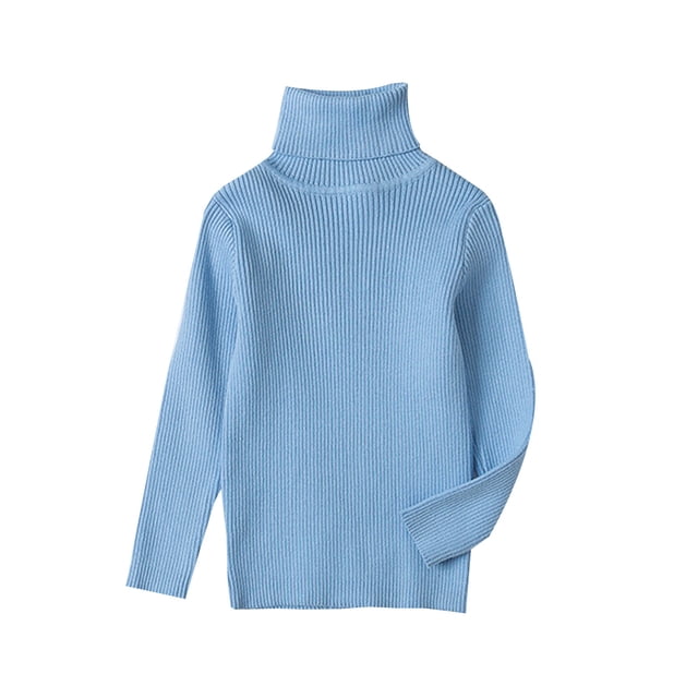 Chandail à Col Roulé en Tricot pour Tout-Petits, Enfants, Bébé, Doux, Uni, Chaud, Chandail au Crochet, Chandail