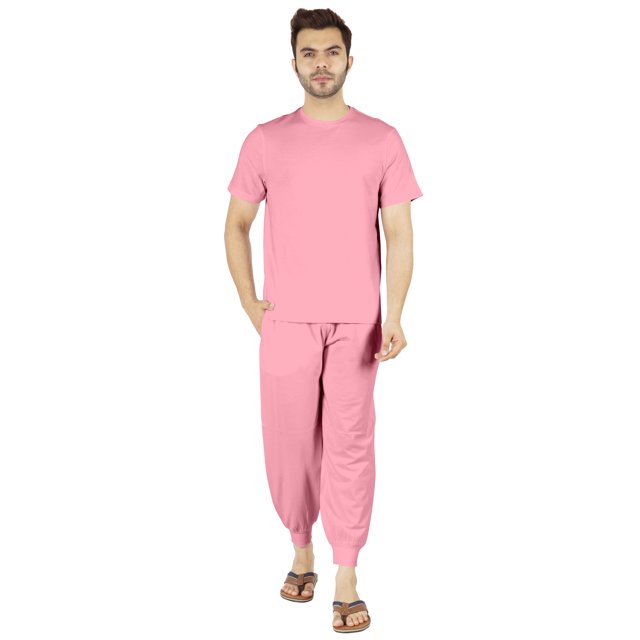Inkmeso Ensemble de Pyjama Uni pour Hommes, Manches Courtes, Vêtement de Nuit à Col Rond, Ensemble de Pj